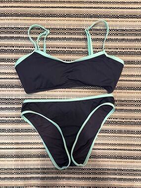 Macy's Black Bikini with Mint Trim - Women Swim